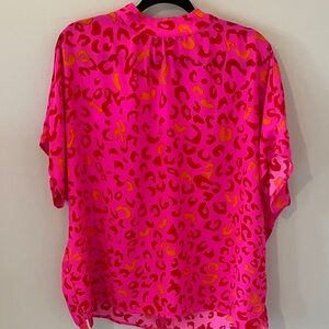 JODIFL Vibrant Pink and Orange Patterned Blouse